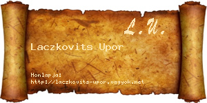 Laczkovits Upor névjegykártya